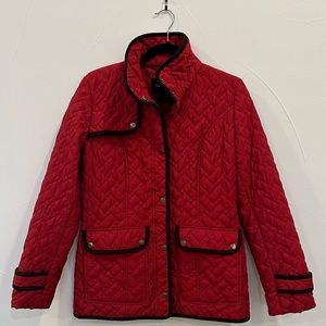 Cole Haan quilted red coat - like new - size small